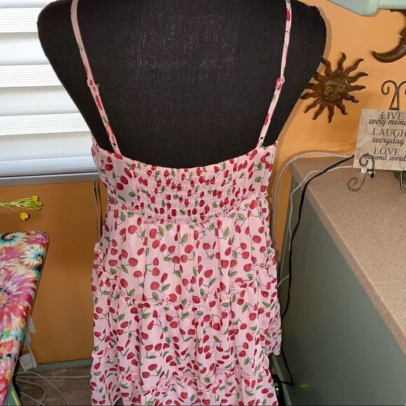 🆕 Trixxi 🍒Cherry Tiered Summer dress with Adjustable spaghetti straps sz M - Picture 2 of 11